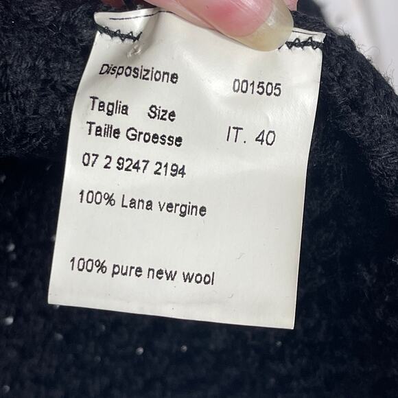 Piazza Sempione Black Knit Short Sleeve Sweater Size IT40/SM - Picture 5 of 11